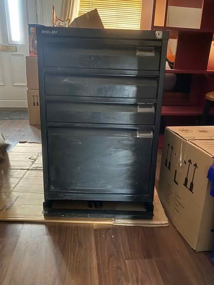 Photo of free Bisley black metal filing cabinet (Penycae, LL14) #1