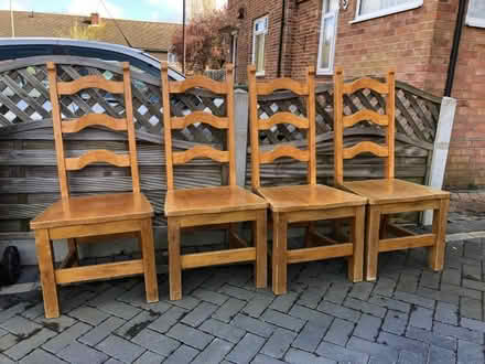 Photo of free 4 solid wood dinning chairs (Havant PO9) #1