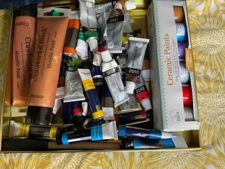 Photo of free A mix of watercolour, acrylic and ceramic paints. (Warton LA5) #1