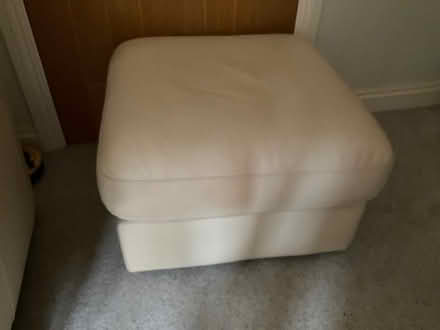 Photo of free Beige leather pouffe (Layerthorpe YO31) #1