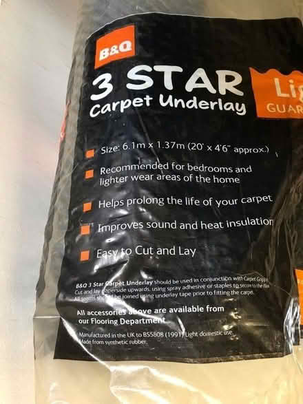 Photo of free Carpet Underlay (Grays RM17) #2