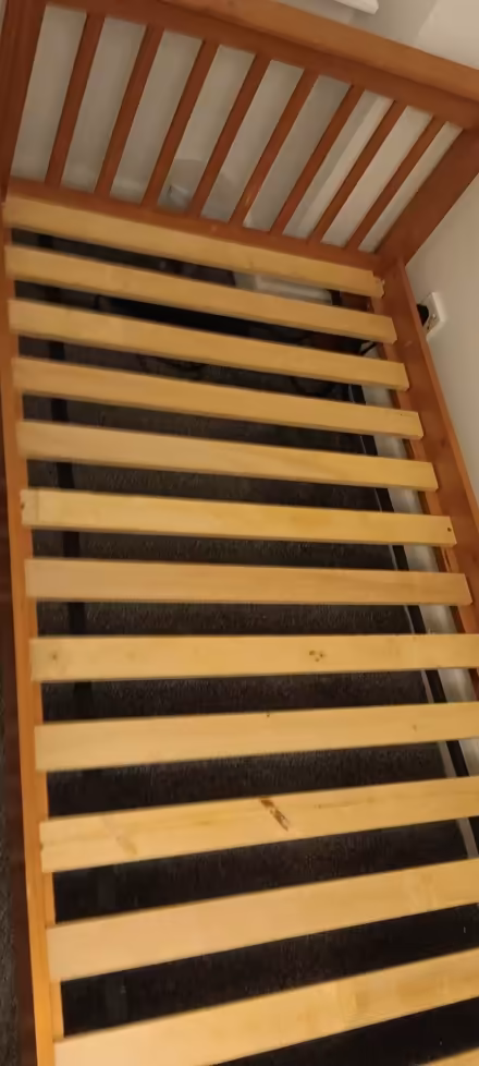 Photo of free Pine single bed plus mattress (Hala LA1) #3