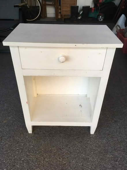 Photo of free White bedside cabinet (Barrow nr Whalley BB7) #1