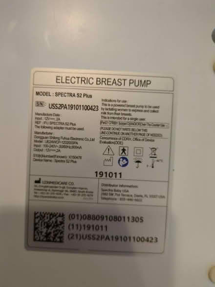 Photo of free Spectra breast pump (no tubes) (Logan Circle) #2