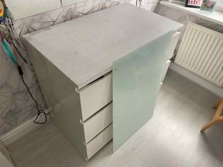 Photo of free IKEA Malm Draws. White. Glass Top (St Helens. WA9) #2