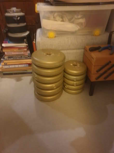 Photo of free Old weights with bar (Thurlton NR14) #1