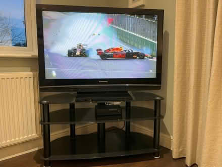 Photo of free Panasonic 43 inch Plasma TV on glass stand (Maulden MK45) #1