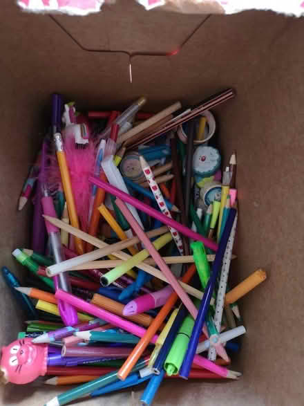 Photo of free Box of pens, pencils and other stationery (Fareham PO15) #1