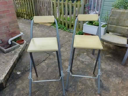 Photo of free Pair of folding bar stools (Shurdington GL51) #1