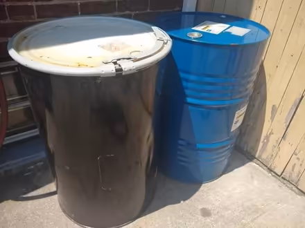 Photo of free two empty 55 gal steel drums (Morris Park) #1