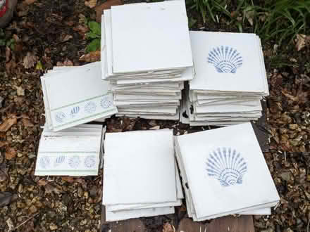 Photo of free Bathroom tiles - shell design and plain (Llansantffraid SY22) #1