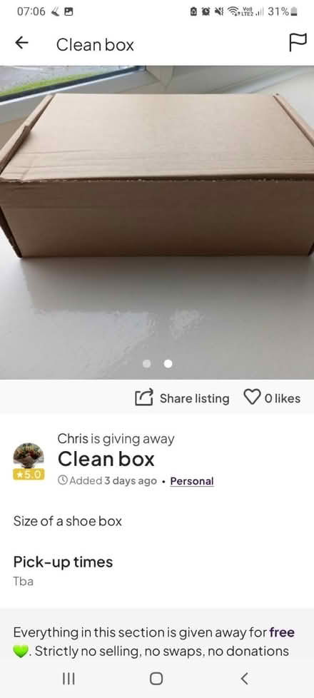 Photo of free Shoe box (Sheddingdean RH15) #1