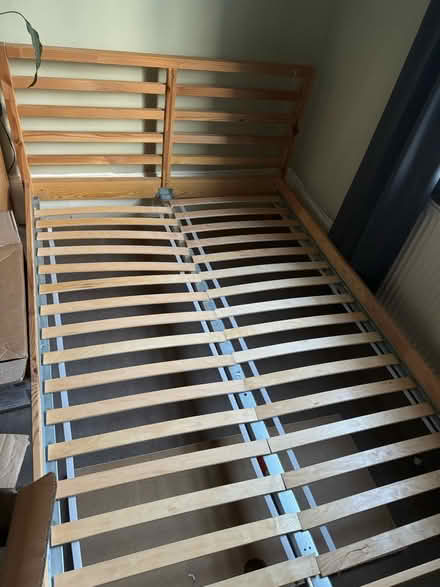 Photo of free Double wooden bed frame (Vauxhall) #1