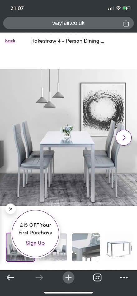 Photo of Dining table and chairs (Great Northern Road DE22) #1