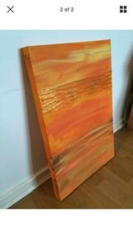 Photo of free Pair of abstract Canvases Orange (Enderby LE19) #1