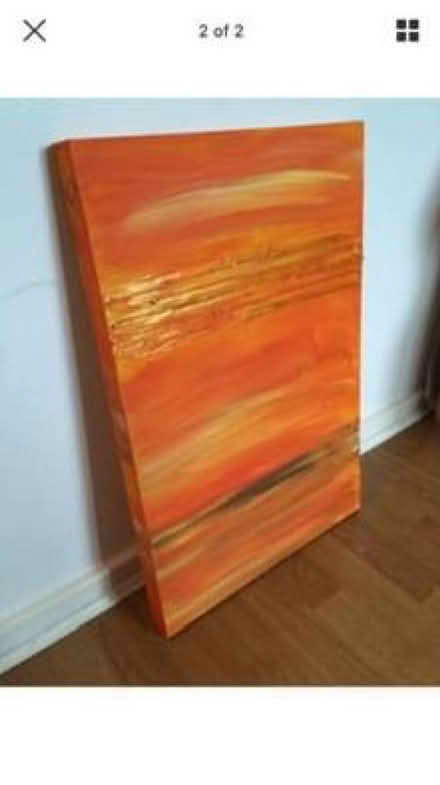 Photo of free Pair of abstract Canvases Orange (Enderby LE19) #2