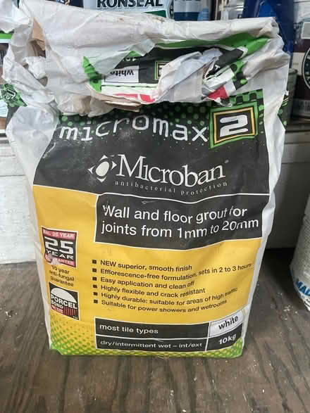 Photo of free Opened 10kg Tile Grout (White) (Dollis Hill (NW10)) #1