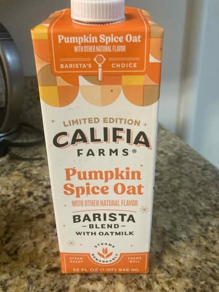 Photo of free Pumpkin spice oatmilk (Willow Glen) #1