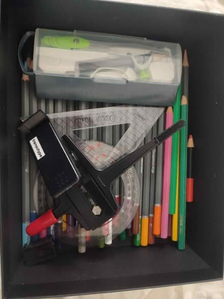 Photo of free Coloured pencils, compasses, protractor and sharpener (Bedminster BS3) #1
