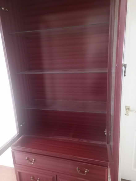 Photo of free Dark Wood Display Cabinet (Stifford Clays RM16) #1