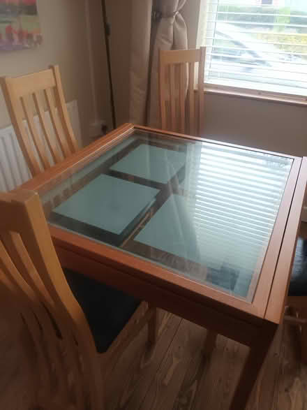 Photo of free Glass top table and 4 chairs (Stillorgan) #1