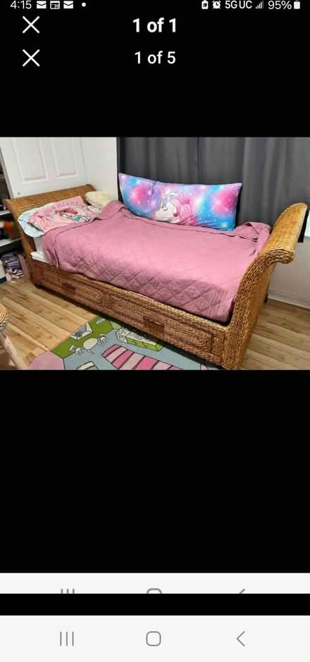 Photo of free Rattan Daybed w Twin mattress (S Cypress Rd & E Atlantic Blvd) #1