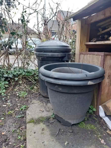 Photo of free 2 large flower pots (SY5 Hanwood) #1