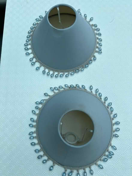Photo of free 2 pale blue lampshades (Kingswood KT20) #1