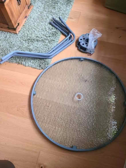 Photo of free 80cm round glass garden table (Curbridge OX29) #1