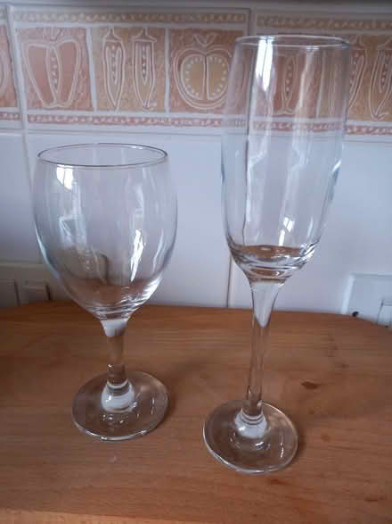 Photo of free Dozen or so mixed wine glasses an flutes (Kettering NN15) #1