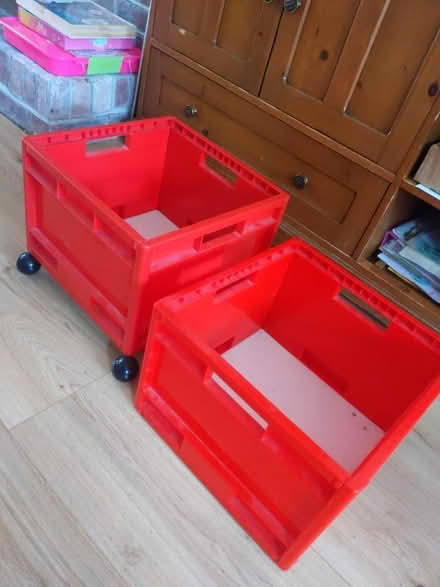 Photo of free Red stacking storage boxes (Cheshunt EN8) #2