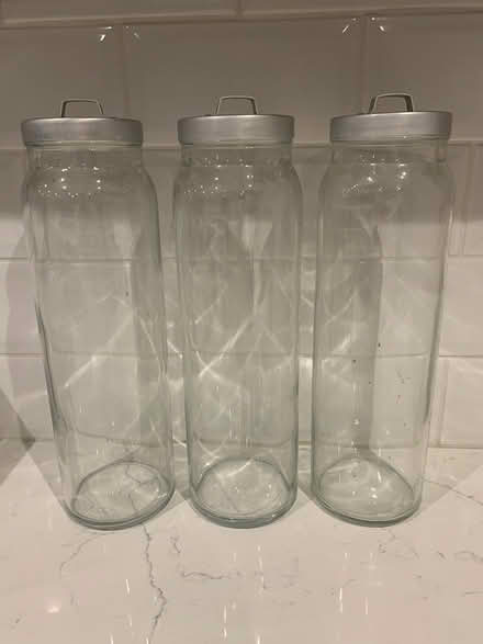 Photo of free IKEA 3 tall glass storage jars (Shirley, Croydon, CR0) #1