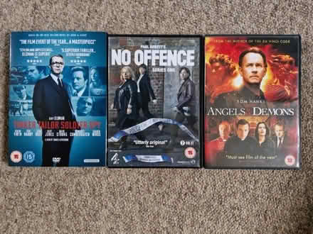 Photo of free DVDs-Tinker, Tailor, Soldier, Spy/Angels & Demons/No Offence (Four Mile Elm GL2) #1