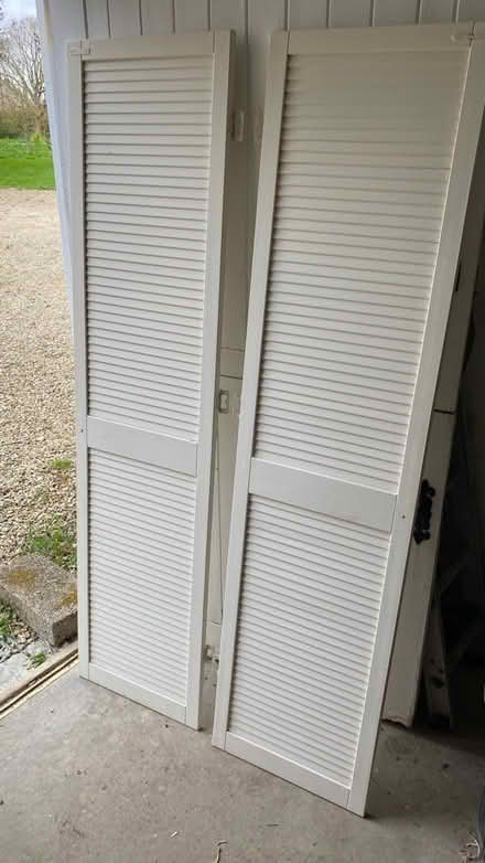 Photo of free Slated cupboard doors (pair) (Banwell, BS29) #1