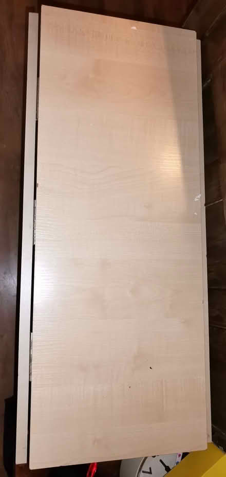Photo of free Drop leaf light wood veneer mdf table - dining kitchen desk (Low Beechburn DL15) #3
