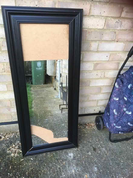 Photo of free Black Mirror or frame for a painting as mirror broken (Great Shelford CB22) #1
