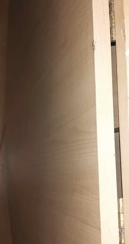 Photo of free Drop leaf light wood veneer mdf table - dining kitchen desk (Low Beechburn DL15) #1