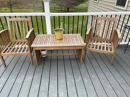 Photo of free Two wood chairs and wood table (Oxford) #1