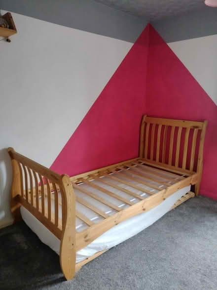 Photo of free Single Wooden Bed Frame (CT3) #1