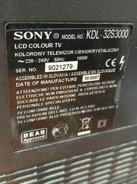 Photo of free Sony TV - not SMART (East Dulwich) #4