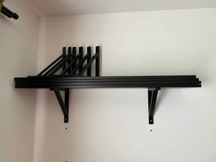 Photo of free Wood shelves, black, with brackets (20008, near BreadFurst) #2