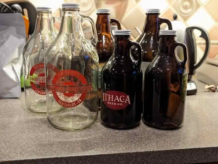 Photo of free 6 Beer growlers/glass jugs (San Carlos) #1