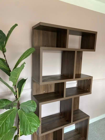 Photo of free Tall wood shelves (GU1) #1