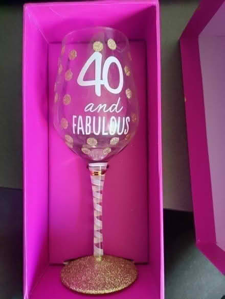 Photo of free 40th birthday banner and wine glass (South Queensferry EH30) #1