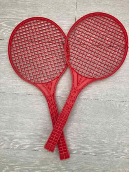 Photo of free Childrens red plastic rackets (Motspur Park KT3) #1