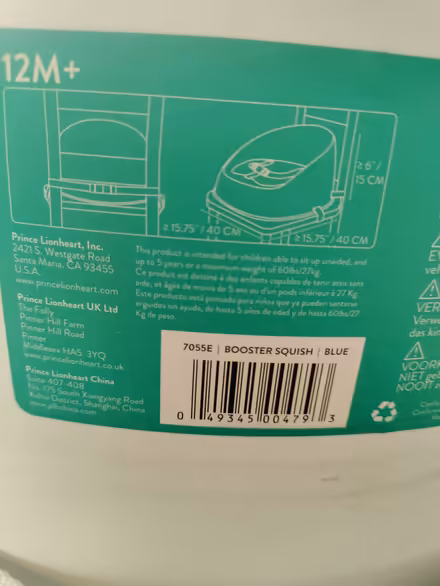 Photo of free Prince Lionheart Booster Seat (South Queensferry EH30) #3