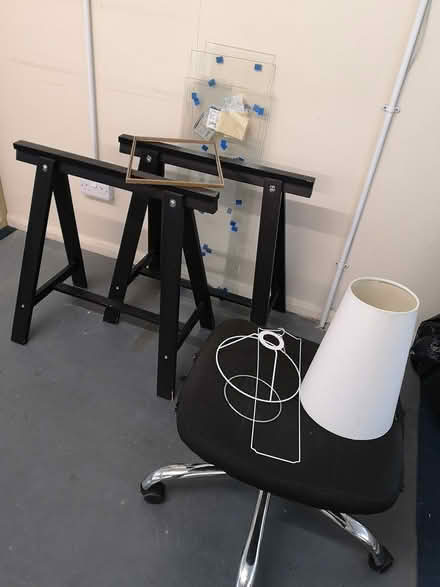 Photo of free Large mirror, wooden trestles (SE15) #2