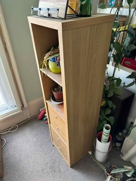 Photo of free Tall wooden shelves with drawers (Vauxhall) #2