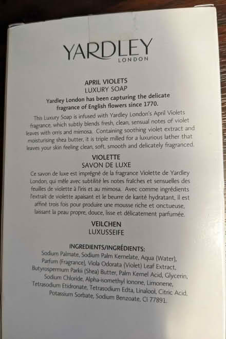 Photo of free 3x Yardley soaps - April Violets scent (Kirkstall LS5) #3