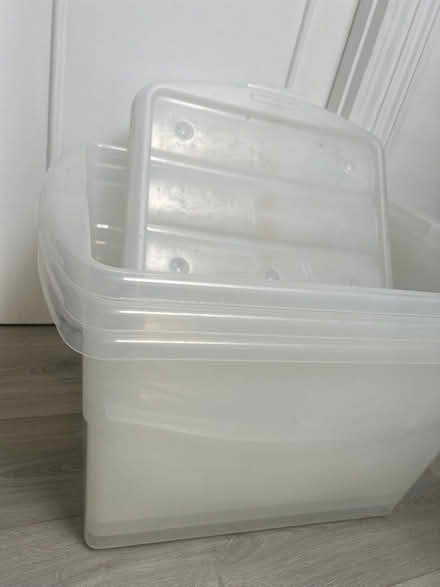 Photo of free 3 large plastic storage boxes with lids (Chelsea SW3) #2